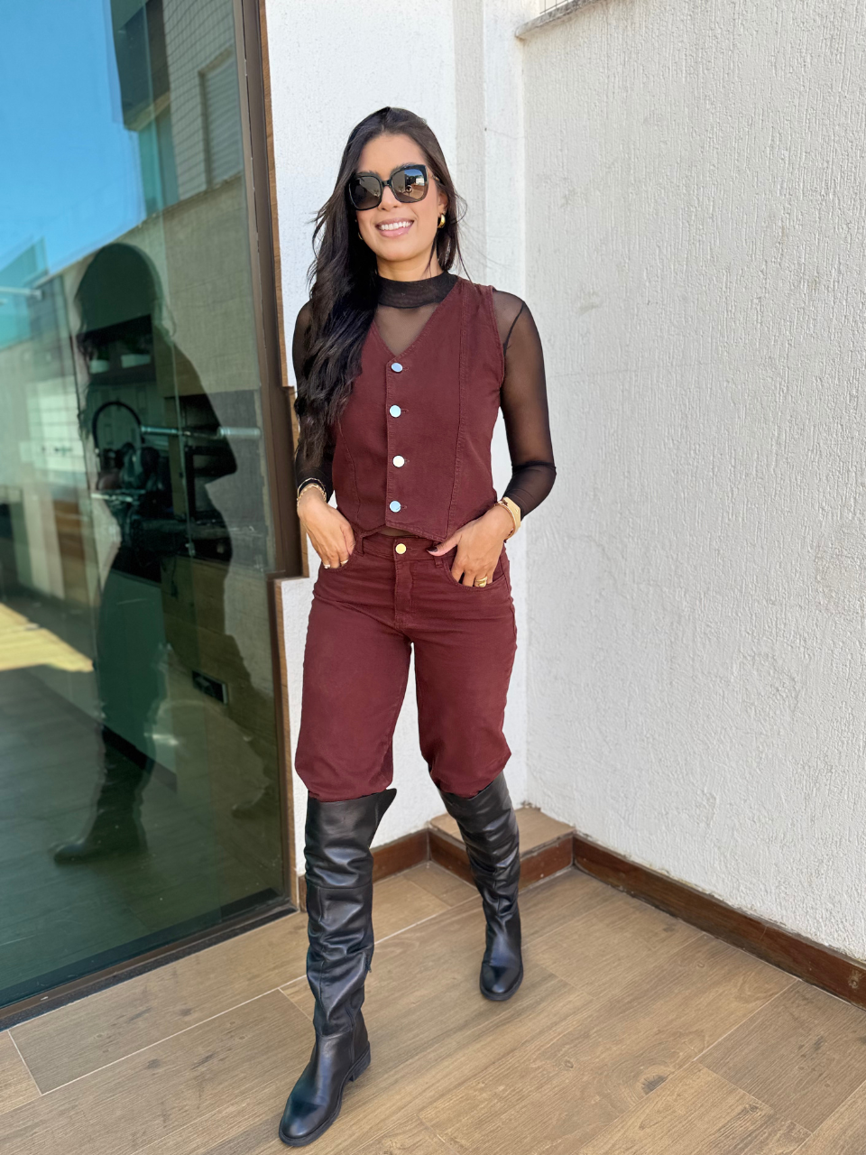 Colete Sarja Feminino Isabela