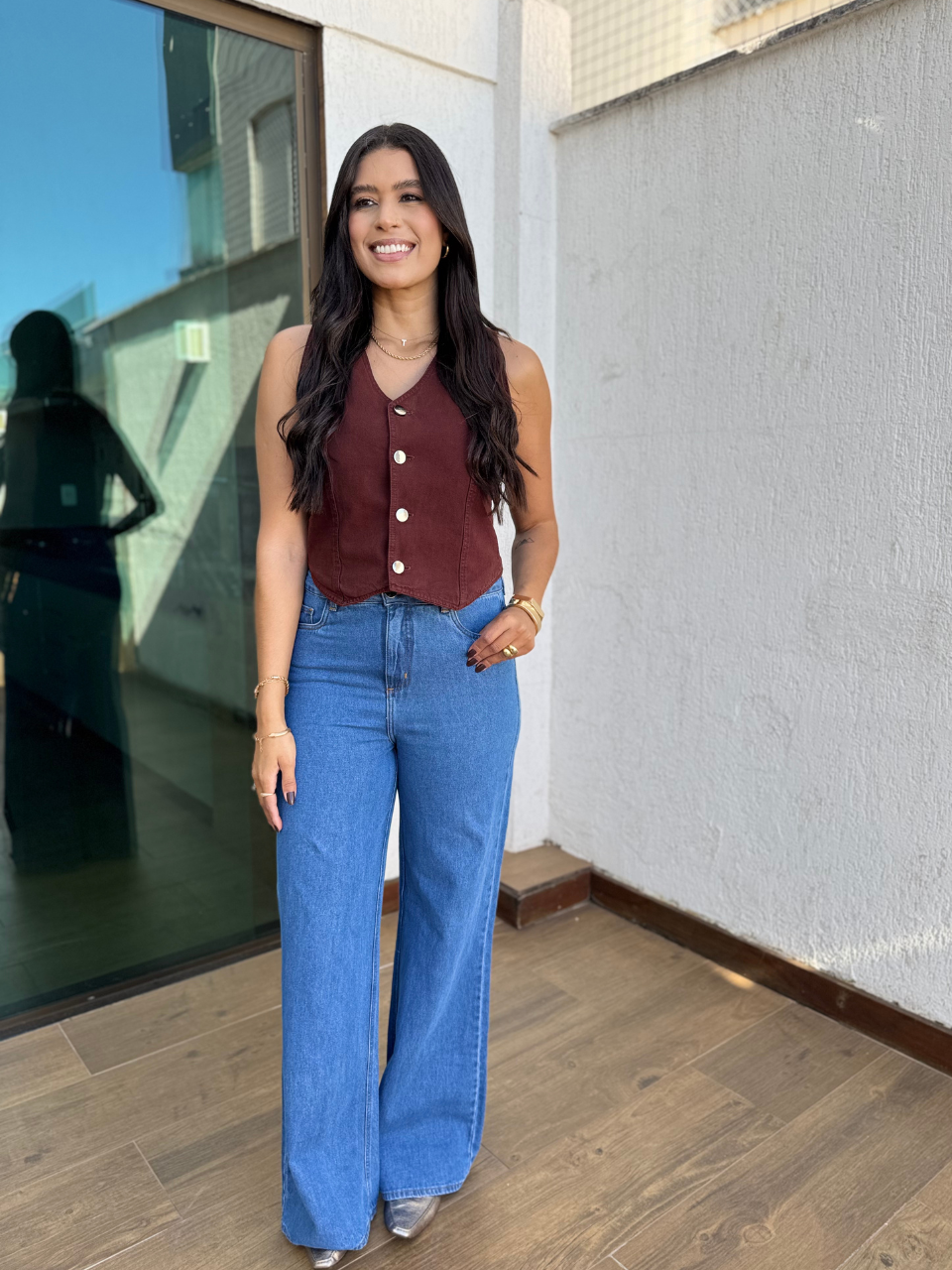 Colete Sarja Feminino Isabela