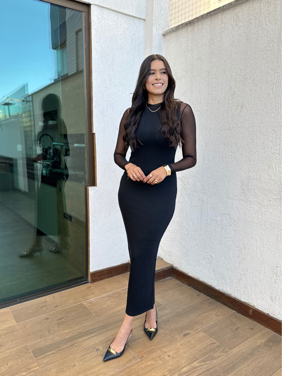 Body Tule Feminino gola alta Iana