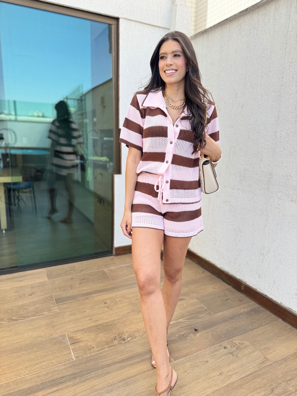 Conjunto Tricô Antonela short e blusa