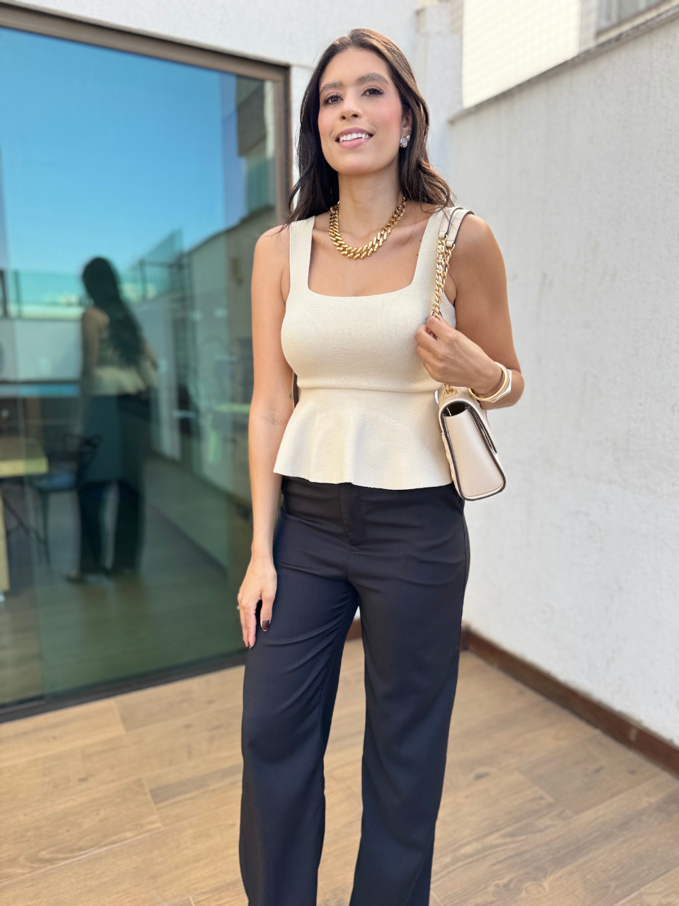 Blusa Tricô Peplum Sasha