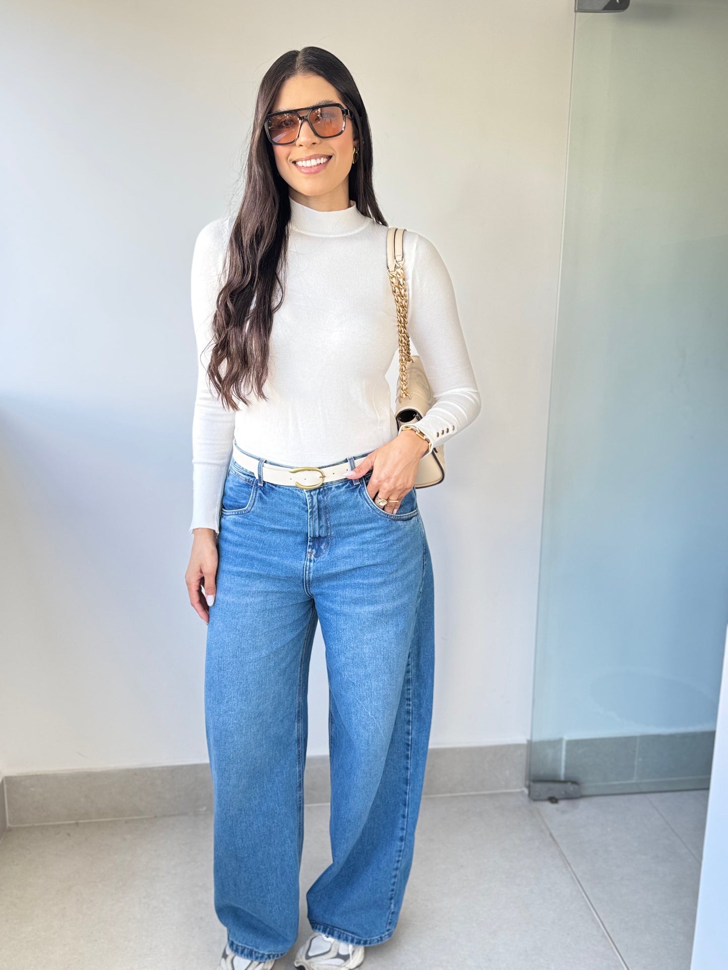 Blusa Manga Longa Off White Bruna
