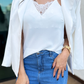 Blusa Sandy de Cetim Com Renda