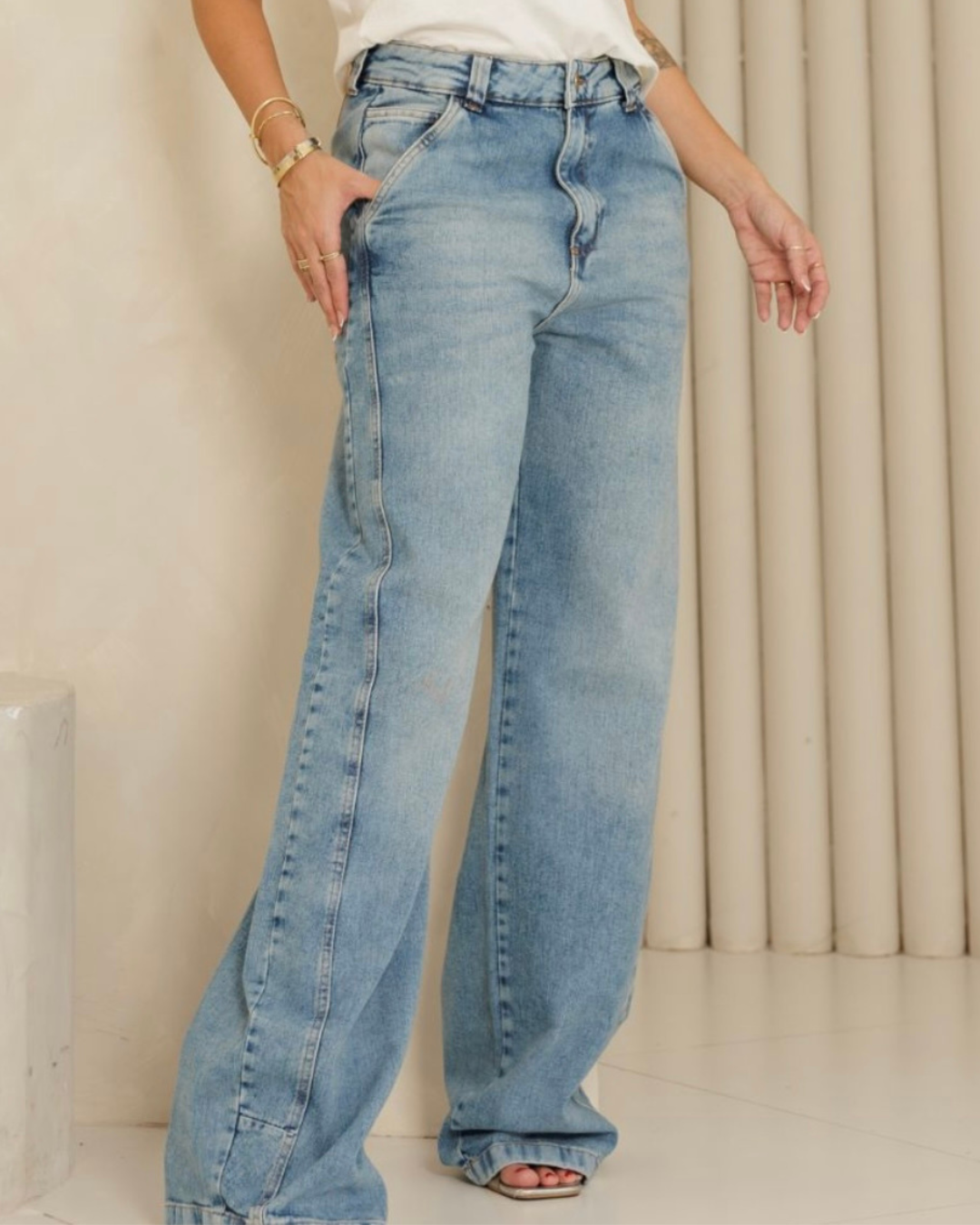 Calça Jeans Wide Leg Pietra