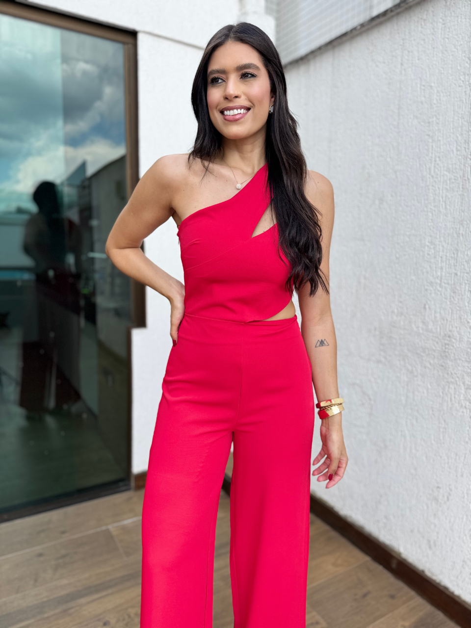 Macacão alfaiataria com recortes Jade