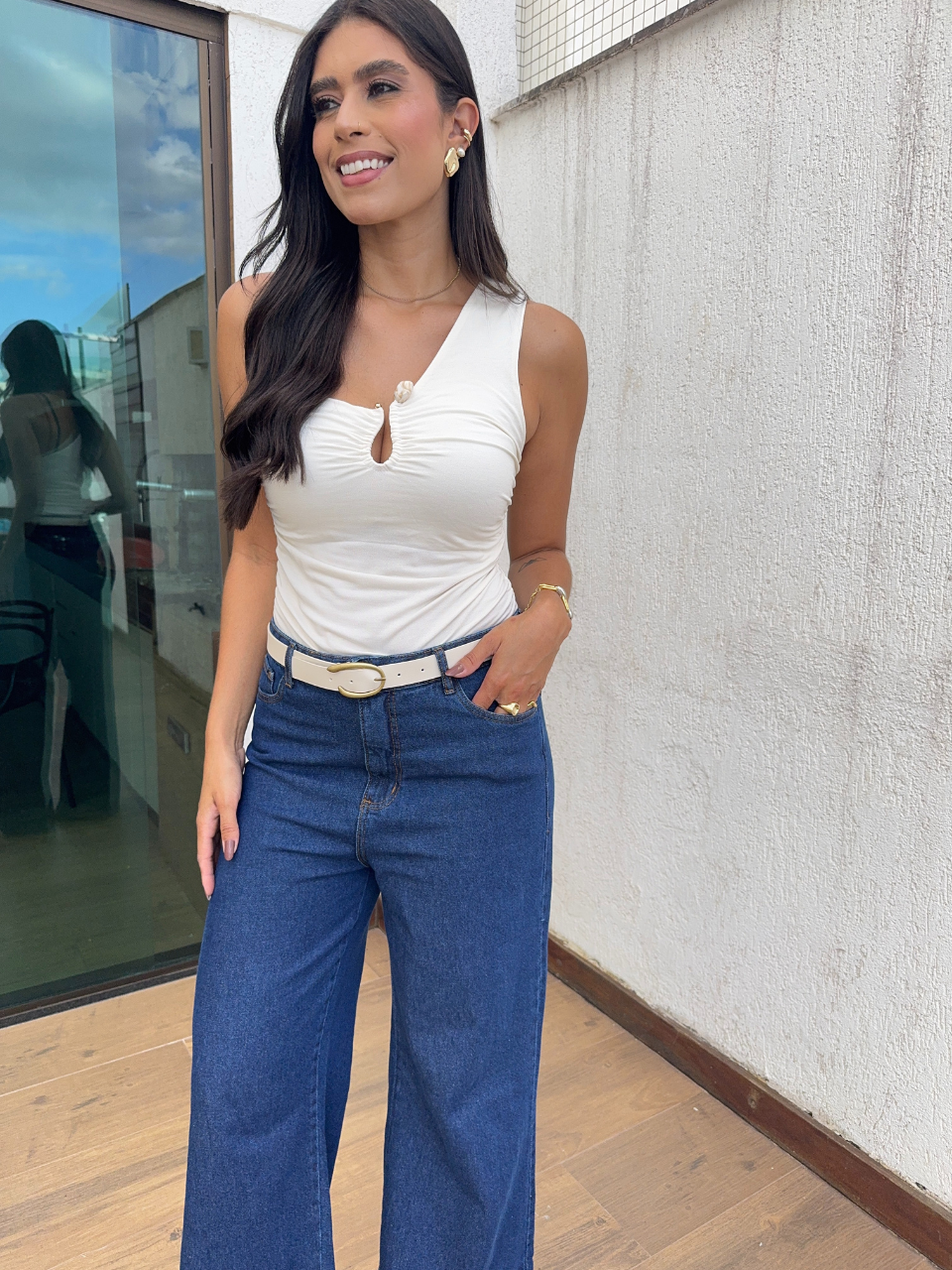 Calça jeans escura Pamela