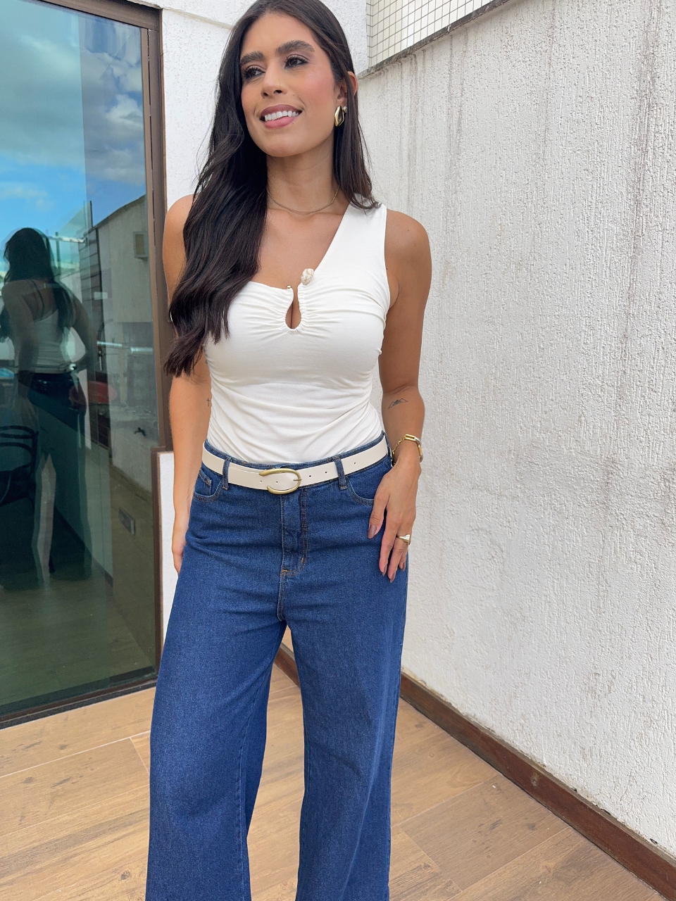 Calça jeans escura Pamela