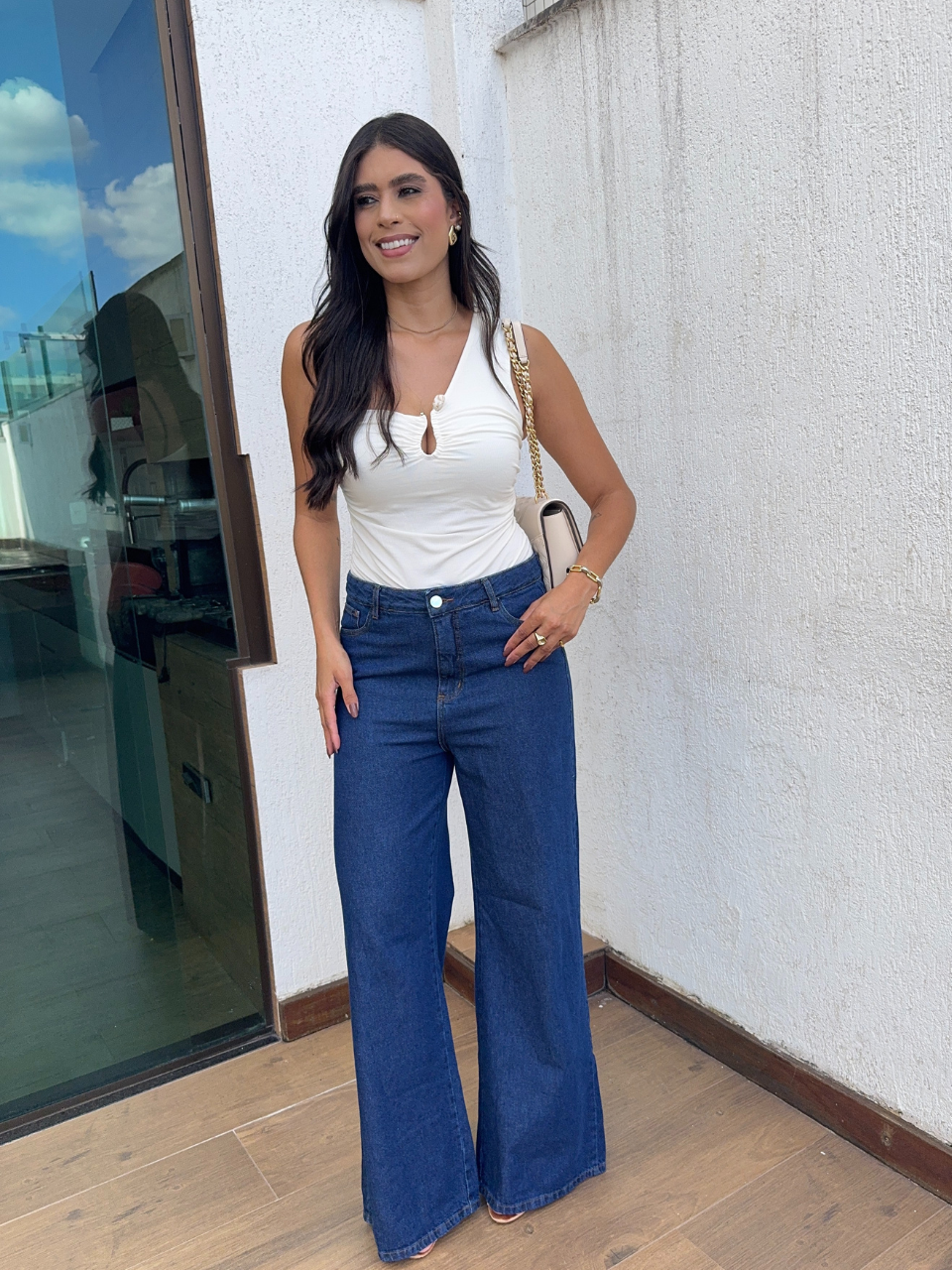 Calça jeans escura Pamela