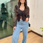 Calça jeans wide leg Bianca