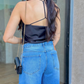 Blusa Cetim Gola Degagê Eduarda