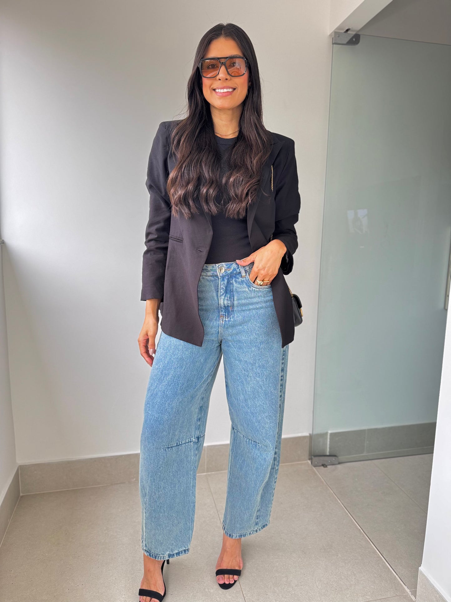 Calça jeans barrel karen