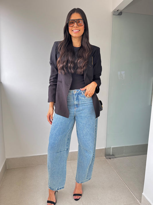 Calça jeans barrel karen