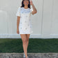 Vestido curto bordado Celine