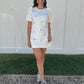 Vestido curto bordado Celine