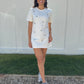 Vestido curto bordado Celine