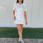 Vestido curto bordado Celine
