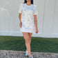 Vestido curto bordado Celine