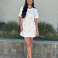 Vestido curto bordado Celine