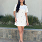 Vestido curto bordado Celine