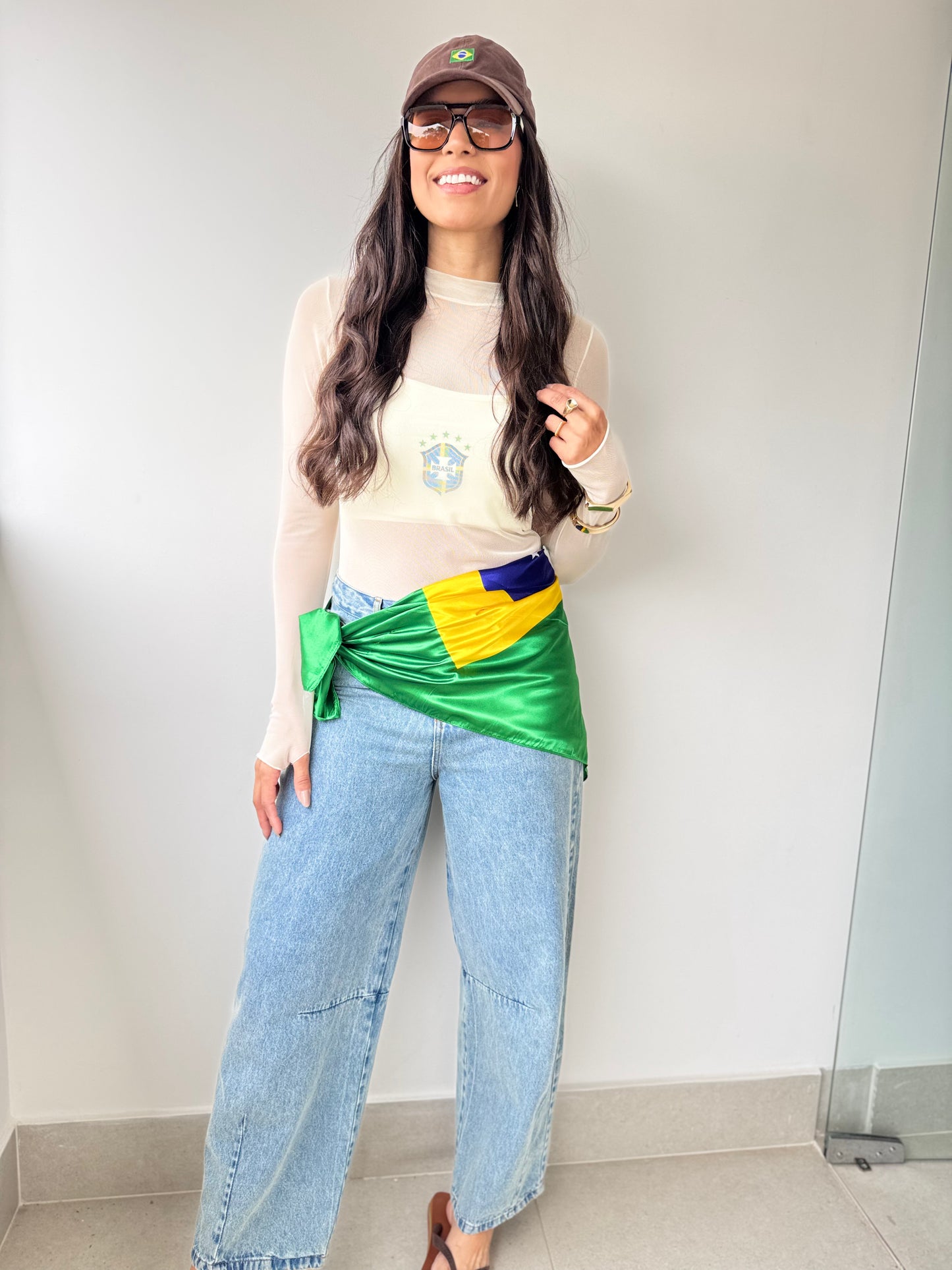 Kit Copa Blusa de Tule + Top liso + Top Brasil