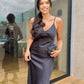 Vestido cetim midi Sandy