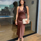 Vestido cetim midi Sandy