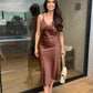Vestido cetim midi Sandy