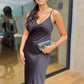 Vestido cetim midi Sandy