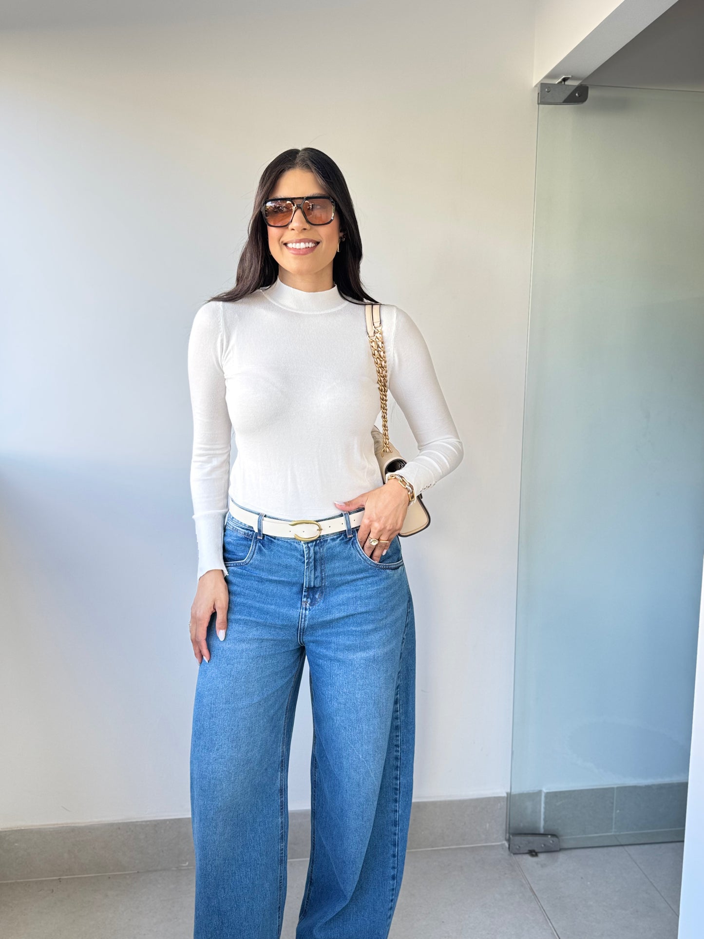 Blusa Manga Longa Off White Bruna