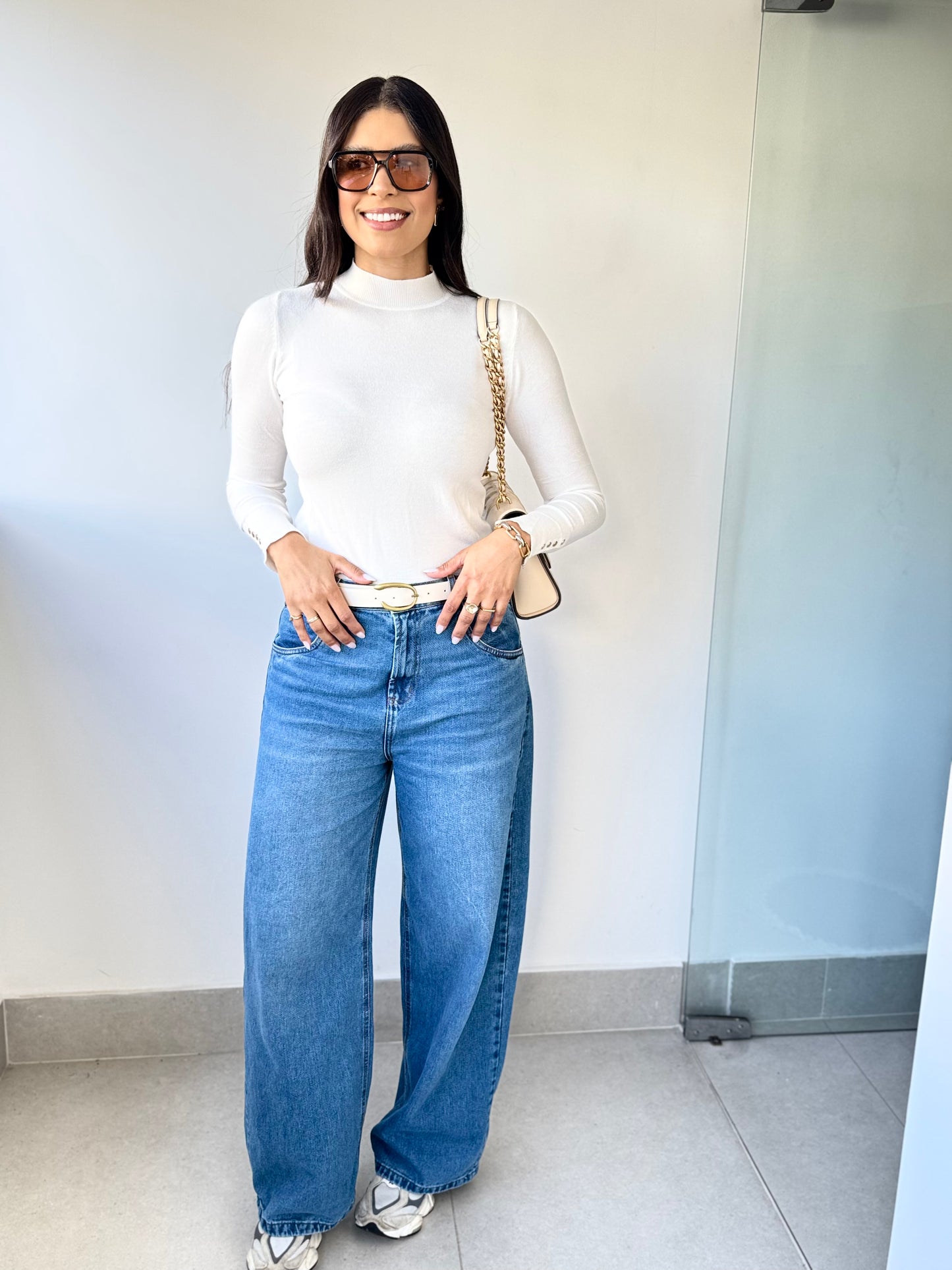 Blusa Manga Longa Off White Bruna