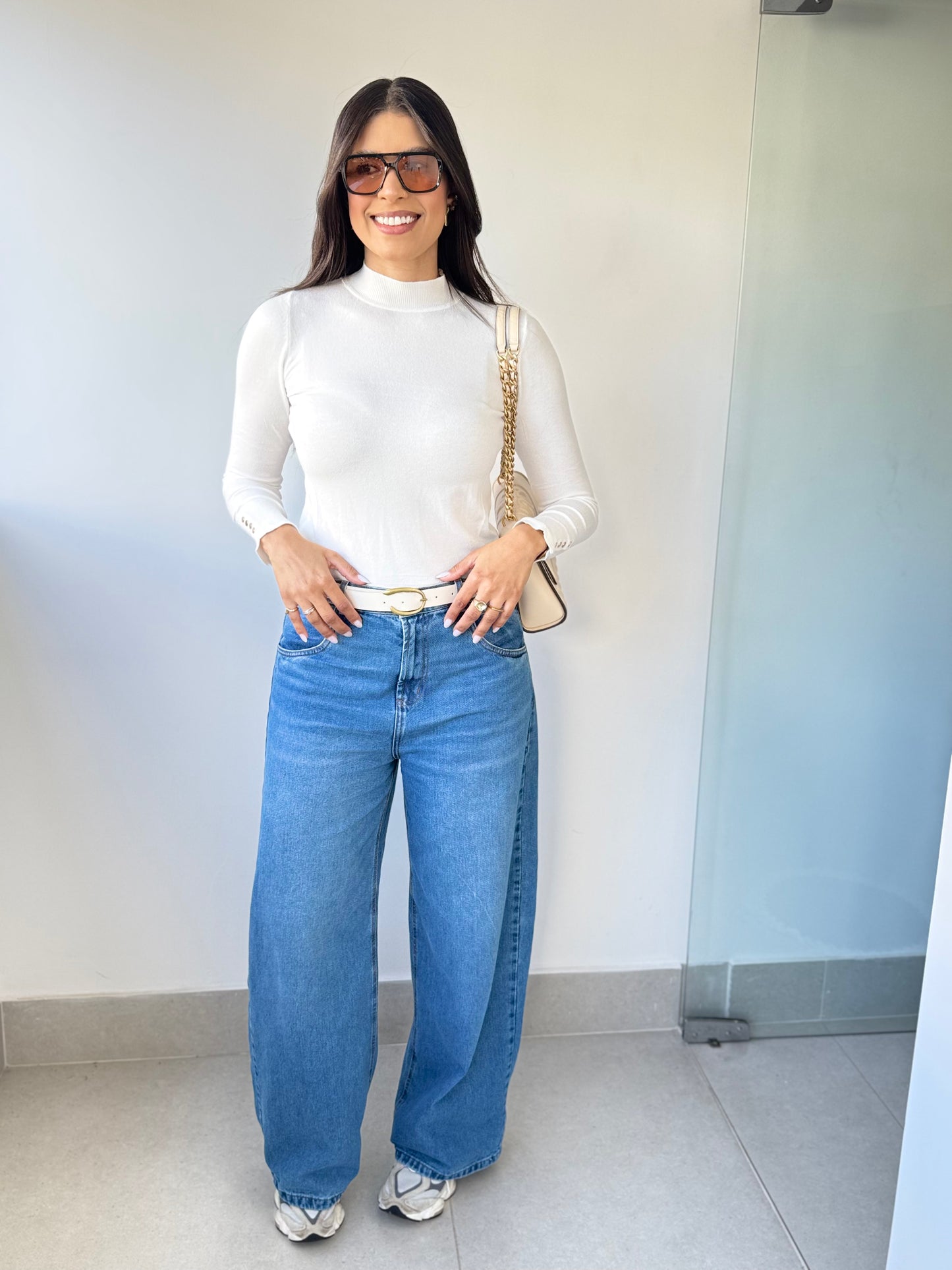 Blusa Manga Longa Off White Bruna