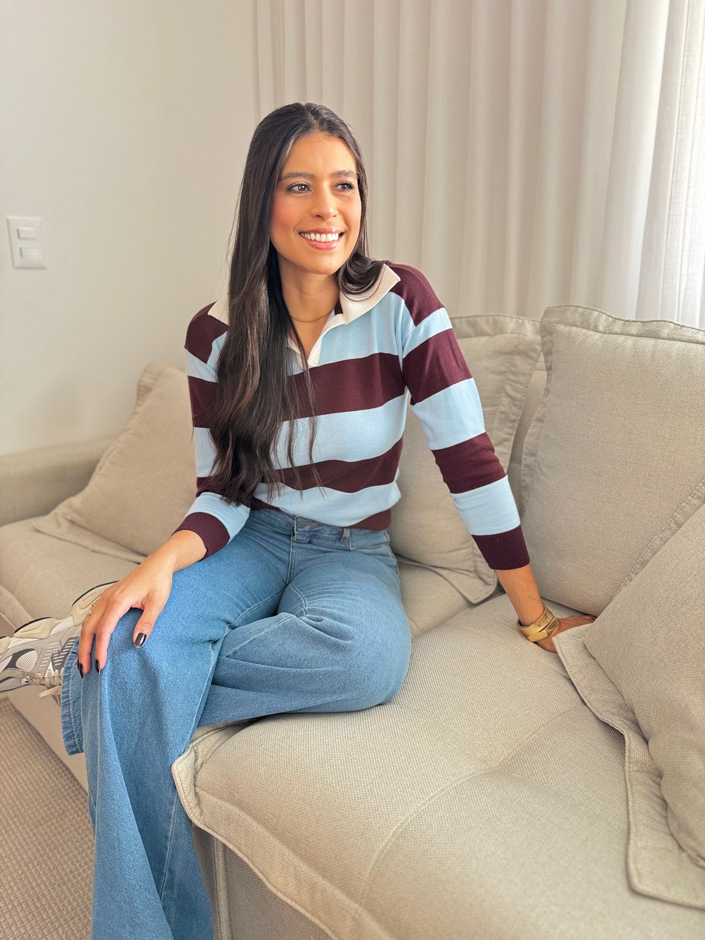 Blusa tricot modal listrado