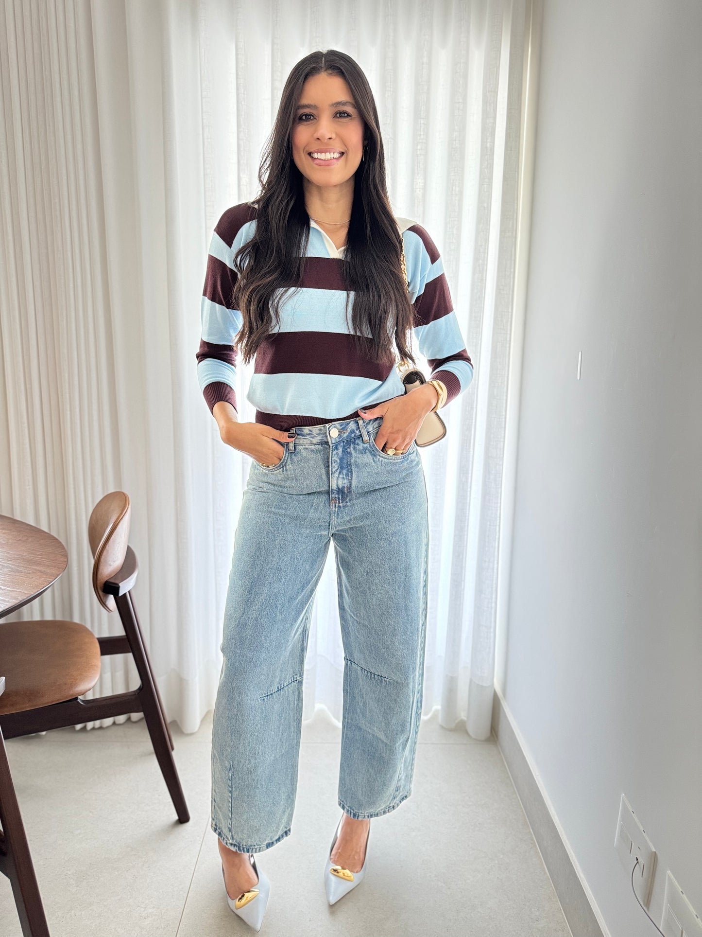 Calça jeans barrel karen