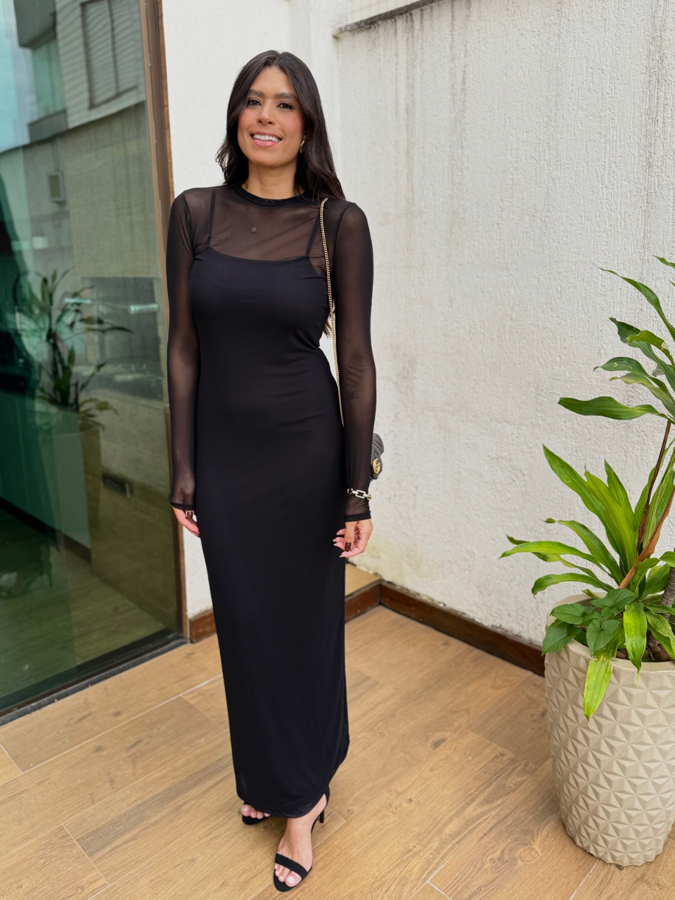 Vestido Longo em Tule Aline