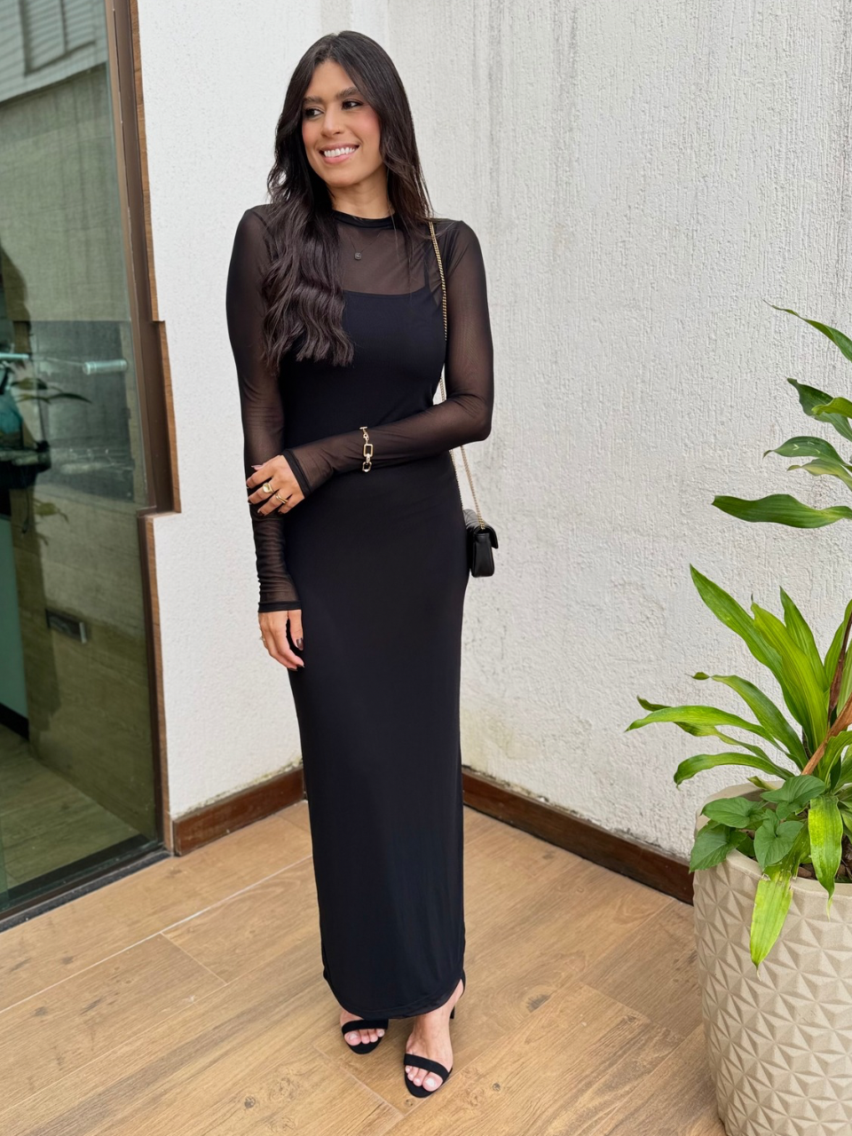 Vestido Longo em Tule Aline