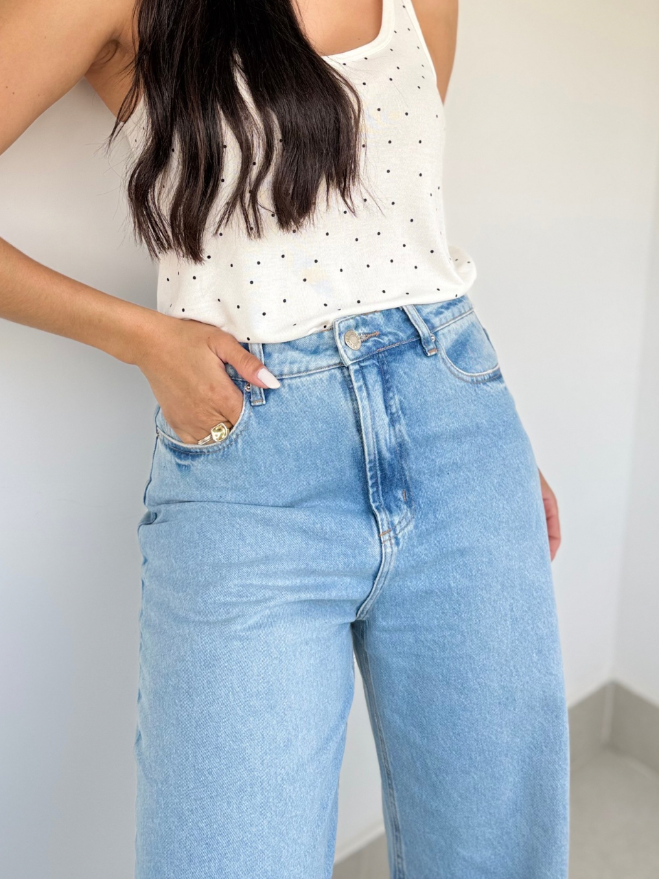 Calça Jeans Wide Leg Mel