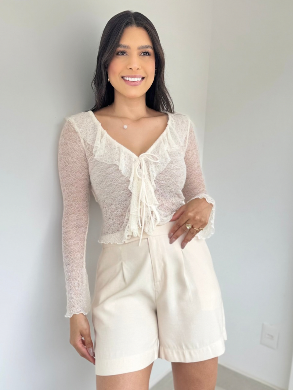 Blusa Renda Off White Yara