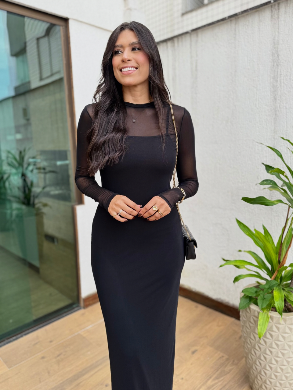 Vestido Longo em Tule Aline