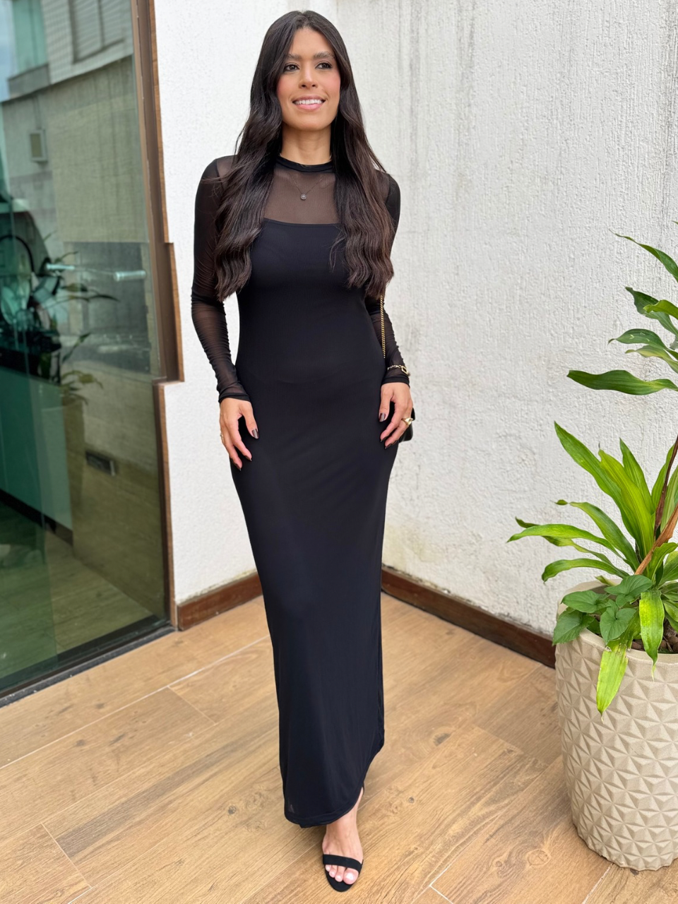 Vestido Longo em Tule Aline