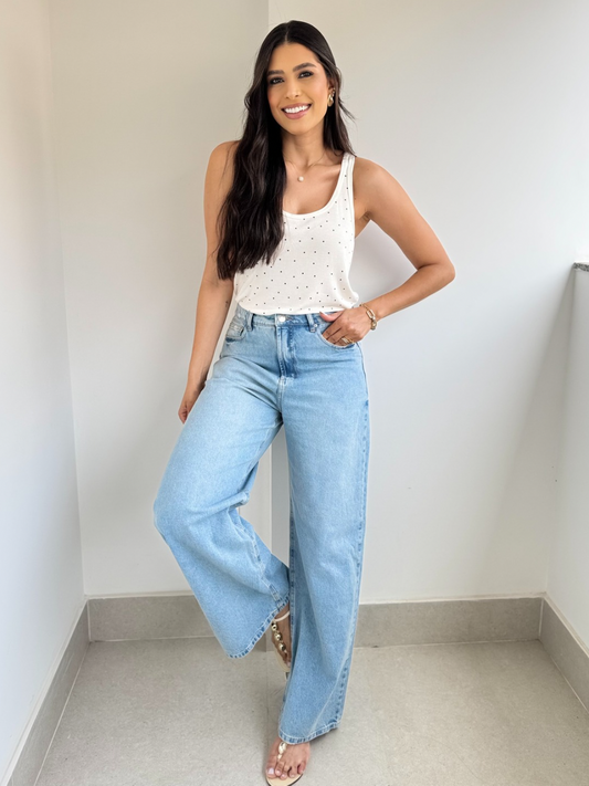 Calça Jeans Wide Leg Mel