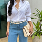 Calça jeans wide leg Bianca