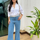 Calça jeans wide leg Bianca
