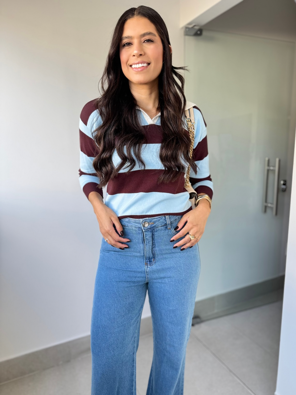 Blusa tricot modal listrado