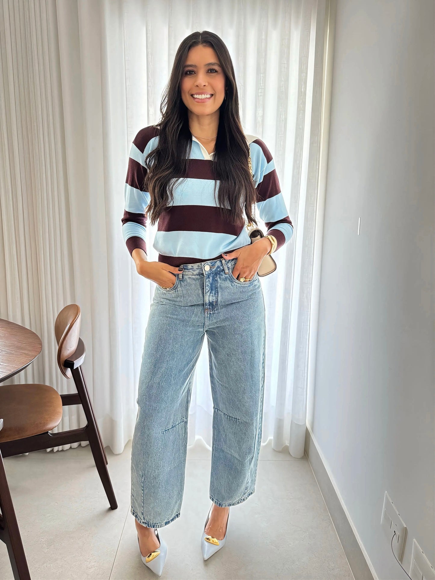 Calça jeans barrel karen